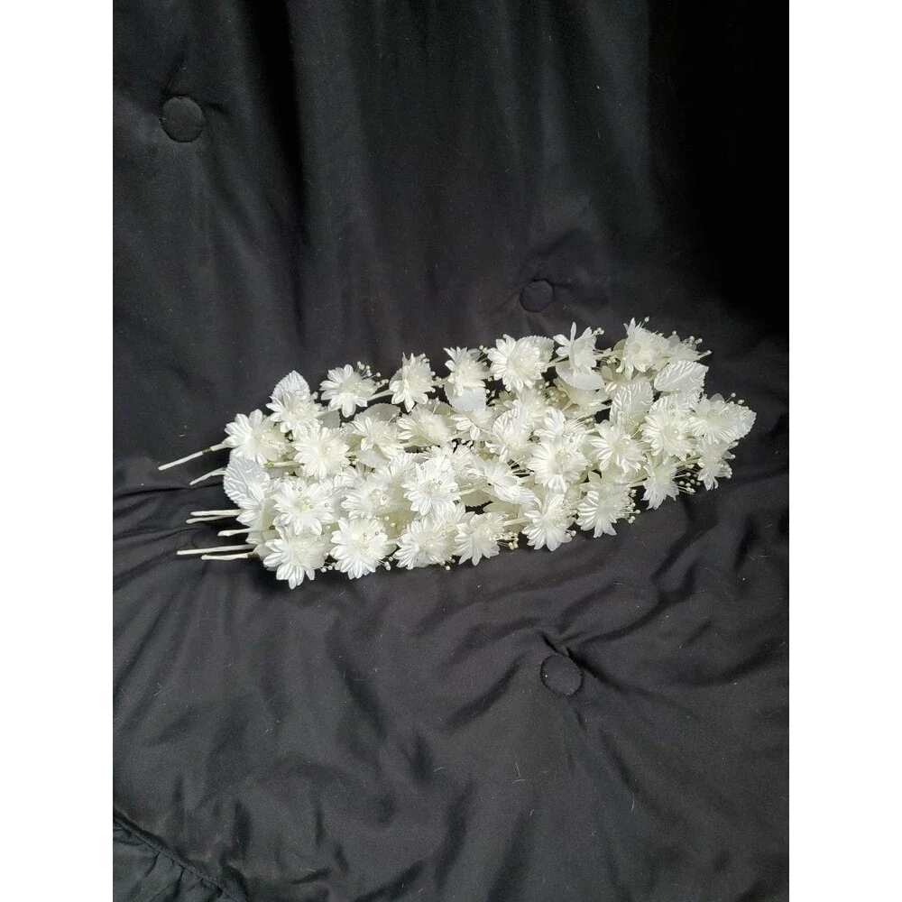 Wedding Floral Bundle Of 32 Pieces/white/Ivory/Iridescent/Picks/Stems/Flower/Lot